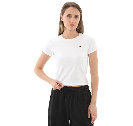 10027252-102 Converse Cropped T-Shırt T-Shirt Beyaz