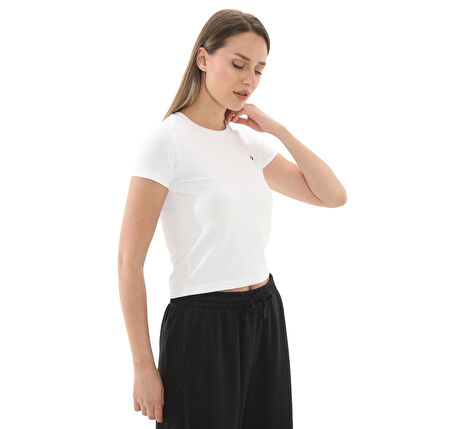 10027252-102 Converse Cropped T-Shırt T-Shirt Beyaz