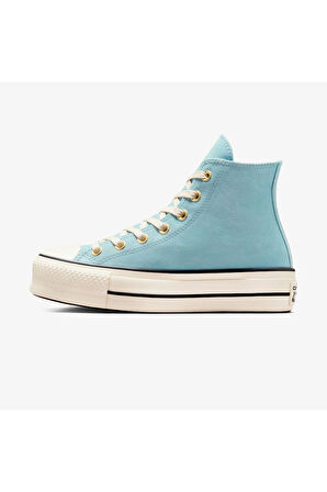Chuck Taylor All Star Lift Kadın Mavi Süet Platform Sneaker