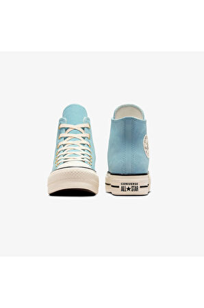 Chuck Taylor All Star Lift Kadın Mavi Süet Platform Sneaker