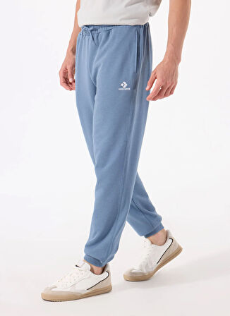 Converse 10023873.480 CONVERSE GO-TO EMBROID Mavi Lastikli Bel Regular Fit Düz Erkek Eşofman Altı