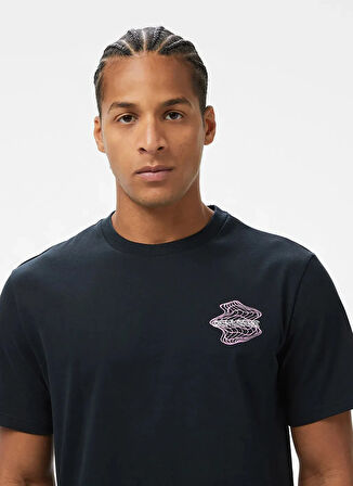 Converse 10027366.001 WAVES LOOSE-FIT T-SHIR Siyah Yuvarlak Yaka Regular Fit Baskılı Erkek T-Shirt