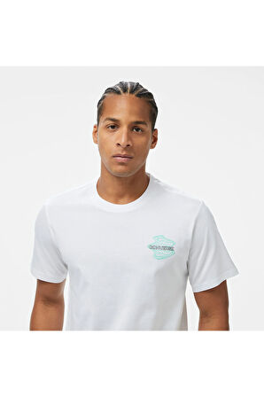 Loose Fit Erkek Grafik Baskılı Beyaz T-Shirt