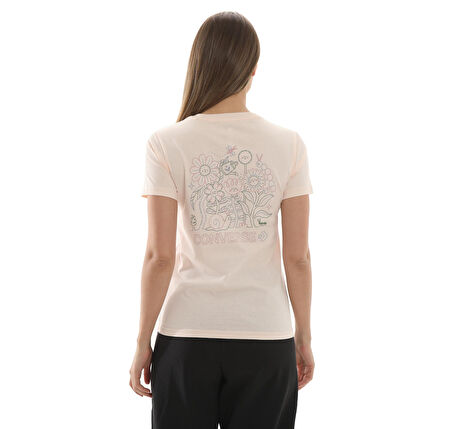 10027379-691 Converse Flower Garden Slım-Fıt T-Shırt T-Shirt Krem