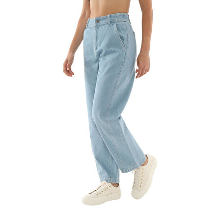 10027410-478 Converse Woven Denım Barrel Pants Pantolon Mavi
