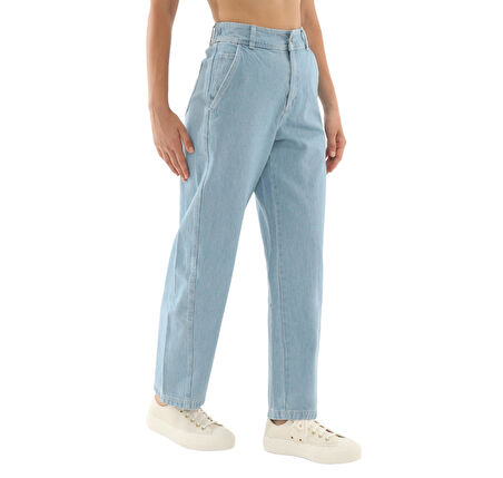 10027410-478 Converse Woven Denım Barrel Pants Pantolon Mavi