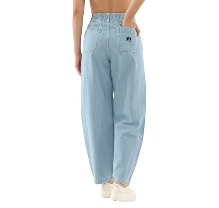 10027410-478 Converse Woven Denım Barrel Pants Pantolon Mavi
