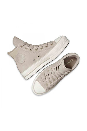 Converse A12966C Chuck Taylor All Star Lift Platform Suede Sneaker Bej Unisex Ayakkabı