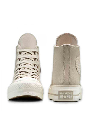 Converse A12966C Chuck Taylor All Star Lift Platform Suede Sneaker Bej Unisex Ayakkabı
