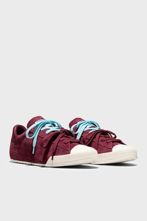 Converse Logolu Hakiki Deri Sneaker Ayakkabı Kadın AYAKKABI A20130C 625 BORDO-BEYAZ