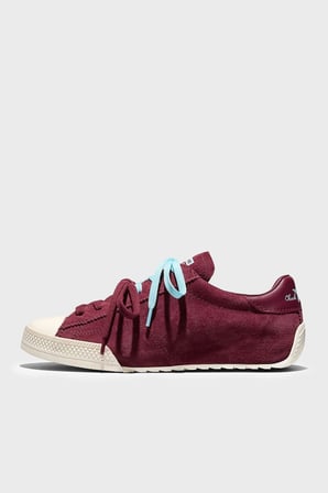 Converse Logolu Hakiki Deri Sneaker Ayakkabı Kadın AYAKKABI A20130C 625 BORDO-BEYAZ