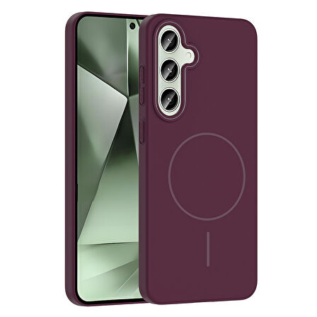 Gpack Samsung Galaxy S24 FE uyumlu Kılıf M-Safe Şarj Özellikli Ruby Kapak