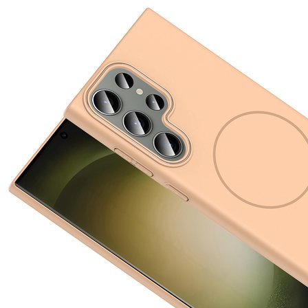 Gpack Samsung Galaxy S24 Ultra uyumlu Kılıf M-Safe Şarj Özellikli Ruby Kapak