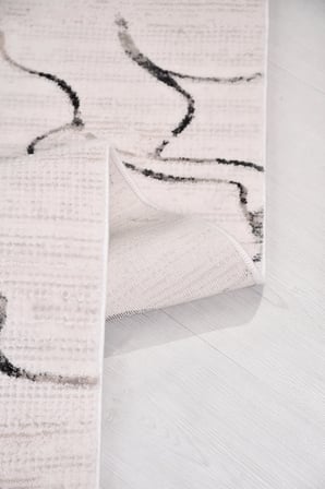ANATOLIA HALI/BONO-Krem/Siyah- Özel Ölçü-Salon , Oturma Odası ve Koridor Halısı