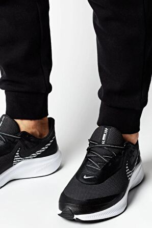 Nike Quest 3 Shield Walk Run Shoes Water Rpll. Reflektörlü Yürüyüş Koşu Ayakkabısı Siyah