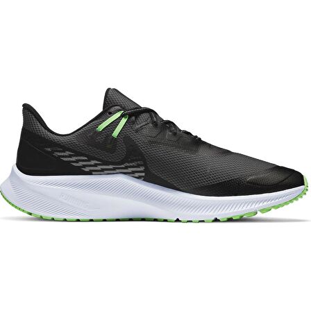 Nike Quest 3 Shield Walk Run Shoes Water Rpll. Reflektörlü Yürüyüş Koşu Ayakkabısı Siyah Yeşil