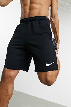 Nike Dri Fit Fleece Training Erkek Siyah Spor Şort