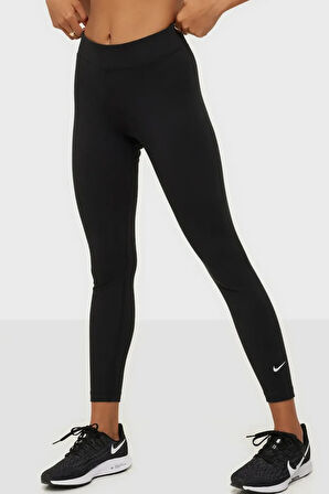 Nike Dri-Fit Nsw Essential 7/8 Leggins Normal Belli Siyah Kadın Spor Tayt 