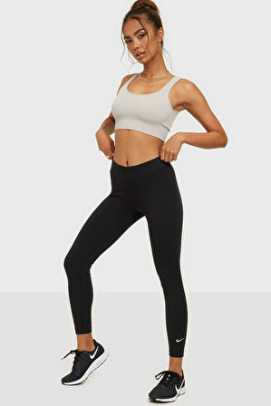 Nike Dri-Fit Nsw Essential 7/8 Leggins Normal Belli Siyah Kadın Spor Tayt 