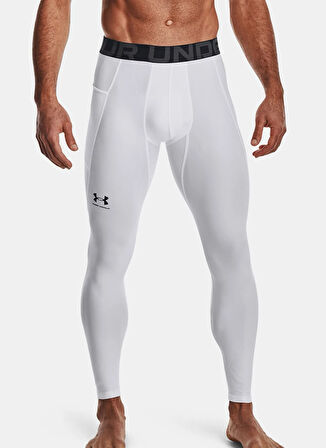 Under Armour 1361586-100-UA HG Armour Leggings Beyaz Düz Erkek Tayt