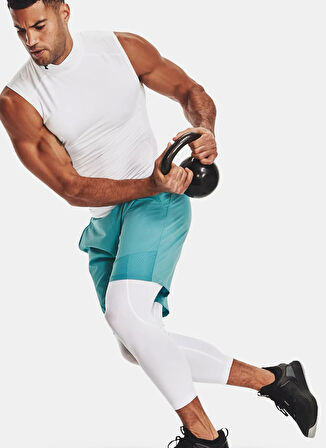 Under Armour 1361588-100-UA HG Armour 3/4 Leggin Beyaz Düz Erkek Tayt