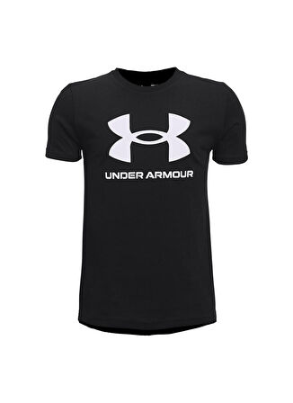 Under Armour Siyah Erkek Çocuk O Yaka Kısa Kollu Bol Kesim T-Shirt UA Sportstyle Logo SS