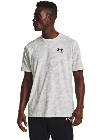 Under Armour Bisiklet Yaka Beyaz Erkek T-Shirt 1357727-UA ABC CAMO SS