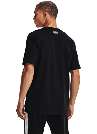 Under Armour O Yaka Düz Siyah Erkek T-Shirt 1361673-UA ABC CAMO BOXED LOGO SS