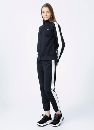 Under Armour Siyah - Beyaz Kadın Eşofman Takımı 1365147-Tricot Tracksuit