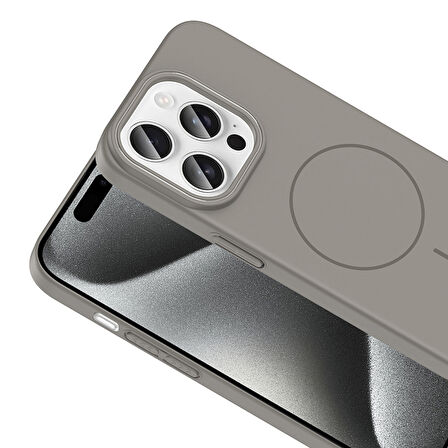 Gpack Apple iPhone 15 Pro Max uyumlu Kılıf M-Safe Şarj Özellikli Ruby Kapak