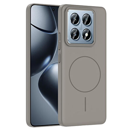 Gpack Xiaomi 14T Pro uyumlu Kılıf M-Safe Şarj Özellikli Ruby Kapak