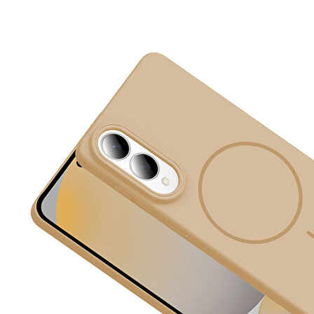Gpack Samsung Galaxy S25 Edge uyumlu Kılıf M-Safe Şarj Özellikli Ruby Kapak