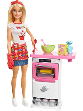 Barbie Pasta Şefi Bebek Ve Fırın Oyun Seti Fhp57