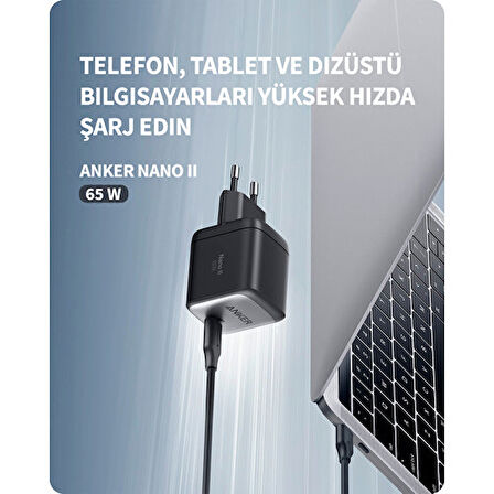 Anker Nano II 65W ŞArj Cihazı - A2663 - Siyah