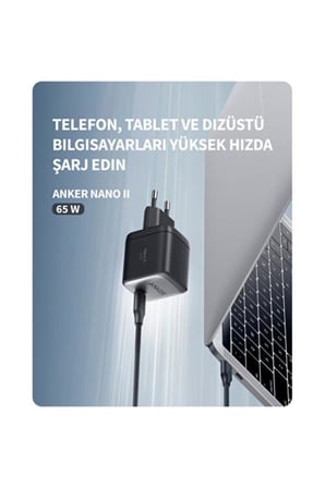 Anker Nano II 65W ŞArj Cihazı - A2663 - Siyah - OUTLET