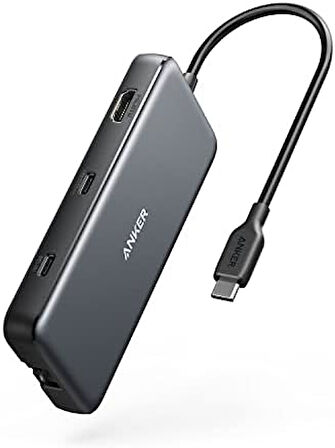 Anker PowerExpand 555 USB C HUB 8 in 1 100 W PowerDelivery HDMI SD Kart 10 GBPS Ethernet OUTLET