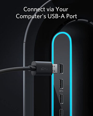 Anker 712 USB-A to USB-C 5 Metre Fiber Optik Şarj/Data Kablosu - Oculus Quest 2 ve 10 Gbps Destekli - Siyah - Y2111 