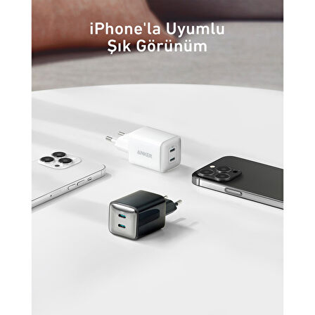 Anker 521 (Nano Pro) 40W Usb-C Şarj Cihazı - Beyaz - A2038 (Anker Türkiye Garantili)