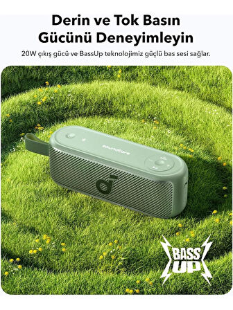 Anker Soundcore Motion 100 Taşınabilir Bluetooth Hoparlör - 20W Stereo Ses - Hi-Res - 12 Saate Varan Şarj - IPX7 Suya Dayanıklılık - Bluetooth 5.3 - Yeşil (Anker Türkiye Garantili)(OUTLET)