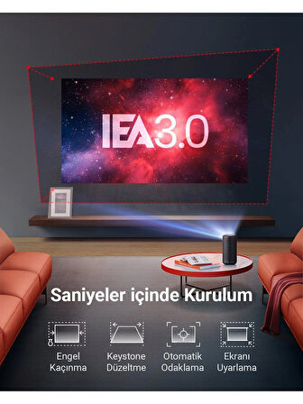 OUTLET ANKER Nebula Capsule 3 Akıllı Taşınabilir Projeksiyon Cihazı Siyah