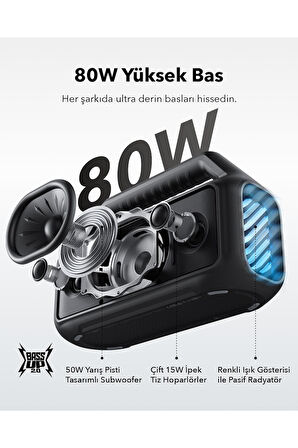 Soundcore Boom 2 Taşınabilir Bluetooth Hoparlör - 80w Bassup™ Teknolojisi - Ipx7 - Siyah