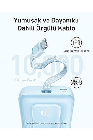 Anker Zolo 10000 mAh PowerBank Dijital Ekranlı-Taşınabilir Şarj Cihazı Siyah