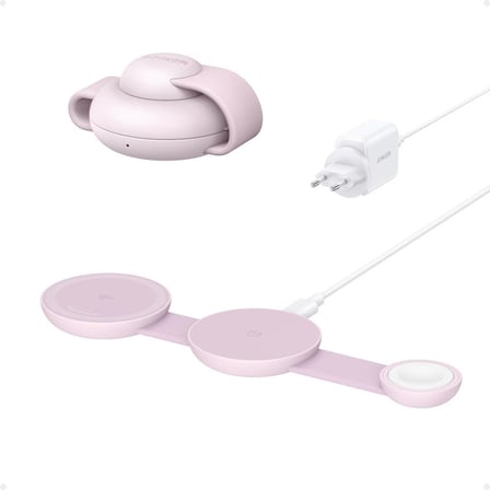 Anker Ufo MagGo B25M8 Pembe 3in1 MagSafe Kablosuz Şarj Aleti - Outlet