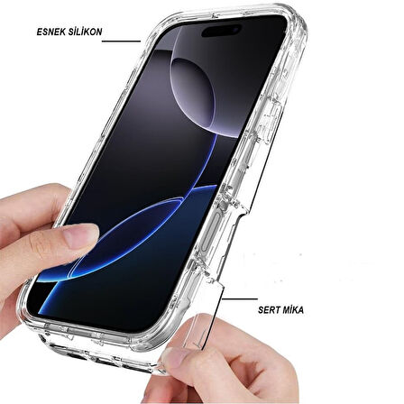 Gpack Apple iPhone 13 uyumlu Kılıf Ön Arka Şeffaf Silikon Koruma