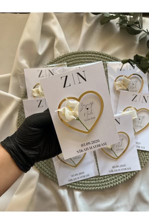 Gala Çiçekli Kalp Magnet 10 Adet söz hediyelik,nişan hediyelik,nikah hediyelik