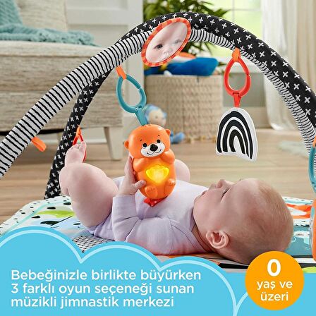 Fisher Price Neşeli Hayvanlar 3'ü 1 Arada Jimnastik Merkezi Oyun Halısı