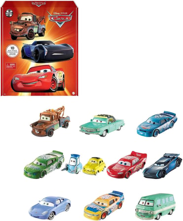 Mattel Disney ve Pixar Cars 10'lu metal yarış arabası seti HBW15