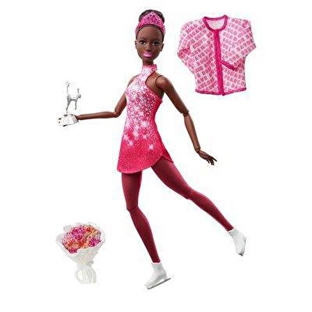 Barbie Buz Pateni Sporcusu Siyahi Bebek HCN31 Lisanslı Ürün