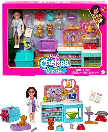 Mattel HGT12 Barbie Chelsea Meslekleri Öğreniyor Veteriner Oyun Seti
