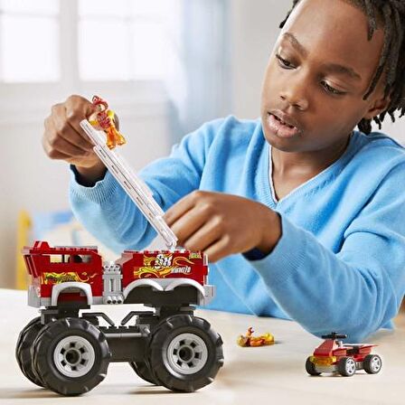 HotWheels Mega Monster Truck İtfaiye Aracı HHD19 Lisanslı Ürün